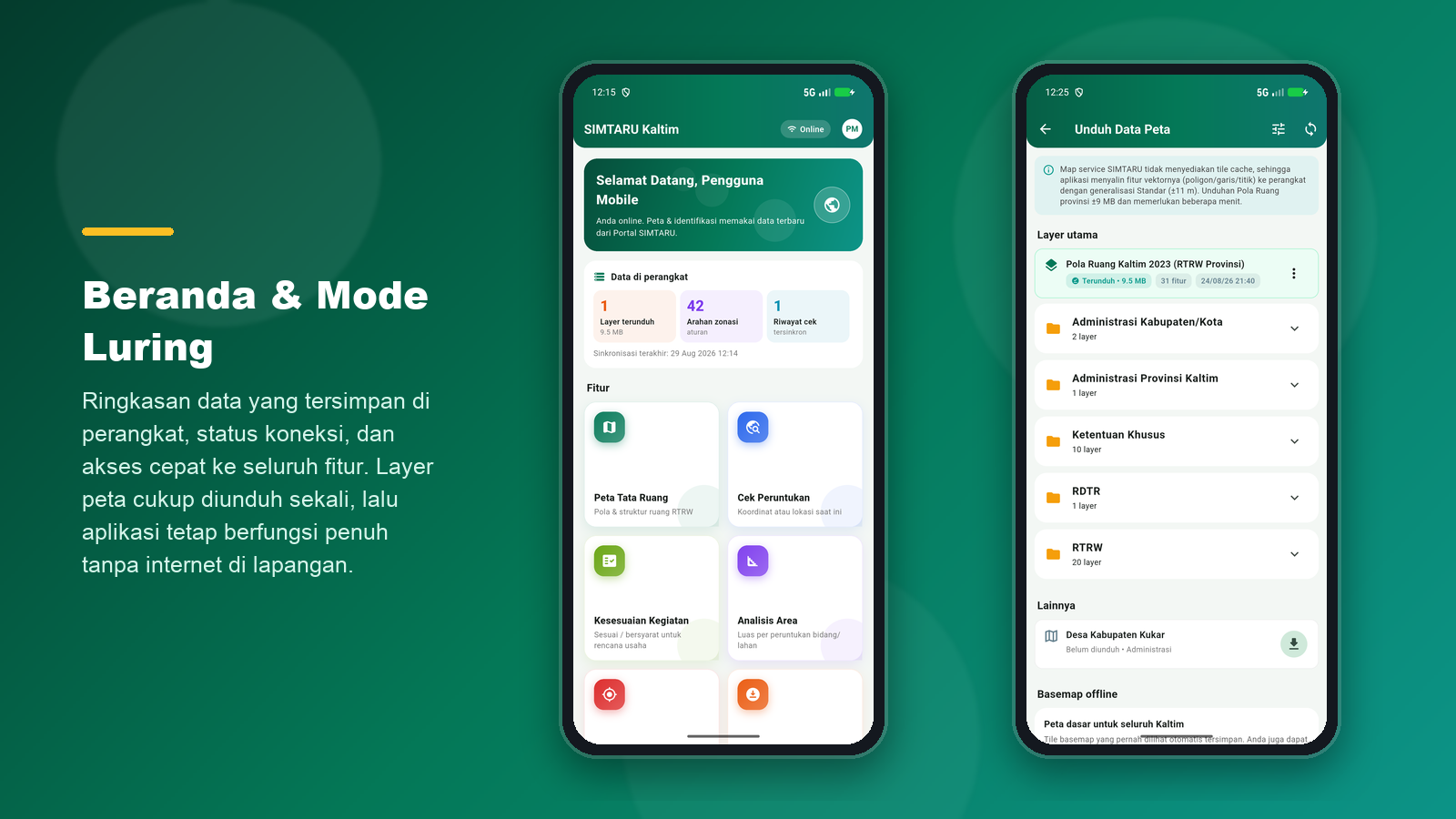 Beranda dan pengelolaan data luring
