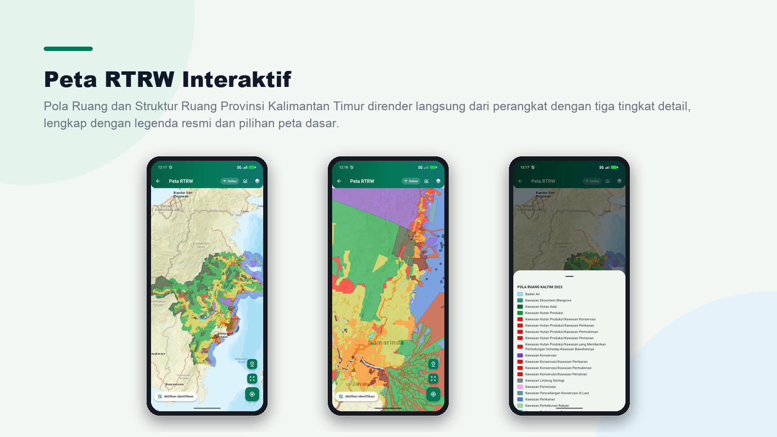 Peta RTRW interaktif dan legenda